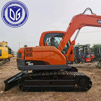 คุณภาพ  DX80 8 Tons Used Doosan Excavator Hydraulic Excavator Machine โรงงาน