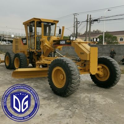 สาขากําเนิด ญี่ปุ่น CAT140H เครื่องปรับระดับแคทเปิลเลอร์มือสอง CAT140H เครื่องปรับระดับล้อมือสอง CAT140H