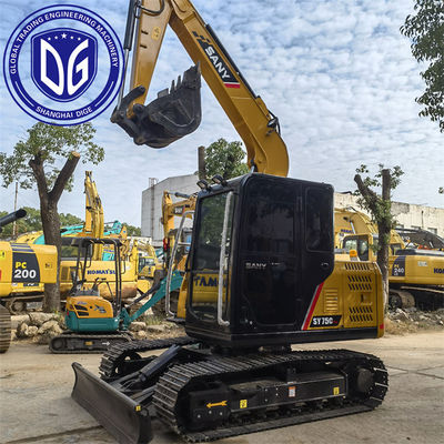Sany SY75C 7.5 ตัน ใช้ Excavator Crawler ด้วยระบบเย็นที่พัฒนา