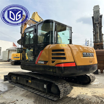 Sany Sy55C เครื่องขุด 5.5 ตันมือสอง ด้วยระบบเครื่องขับเร็วและจอสว่าง