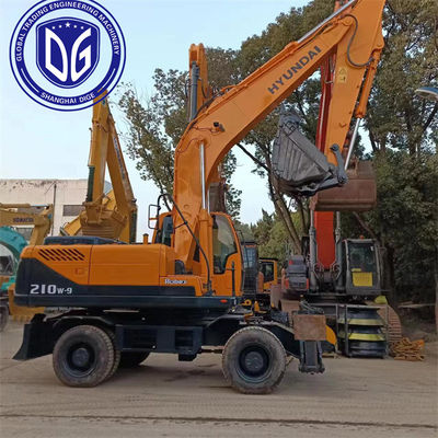 Hyundai 210 Excavator ในอินเดีย 20 ตัน Hyundai รุ่นที่ใช้ 210W-9 เครื่องขุดล้อ สภาพดี