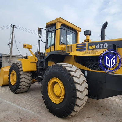 เครื่องบรรทุกด้านหน้า Komatsu WA470-3 เครื่องบรรทุกมือสอง อุปกรณ์ก่อสร้างสําหรับวิศวกรรมเหมืองขนาดใหญ่