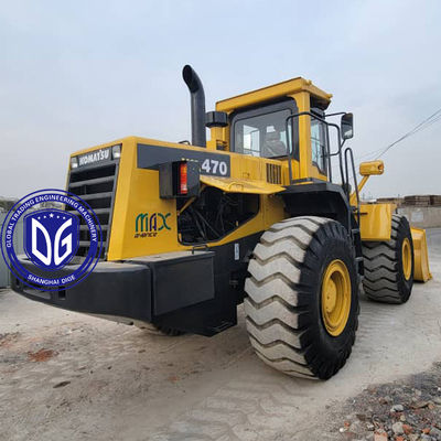 เครื่องบรรทุกด้านหน้า Komatsu WA470-3 เครื่องบรรทุกมือสอง อุปกรณ์ก่อสร้างสําหรับวิศวกรรมเหมืองขนาดใหญ่