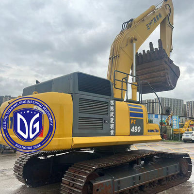 ใช้ Komatsu PC490 เครื่องขุดคลานขนาด 49 ตัน งานไฮดรอลิกเรียบ
