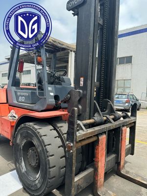 8t 8FDA80 โตโยต้าใช้ Forklift เครื่องไฮดรอลิกแรงใช้ Forklift