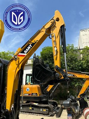 ใช้ Sany SY35 3 ตัน Excavator ขนาดเล็ก Crawler Excavator การออกแบบแทบจะใหม่