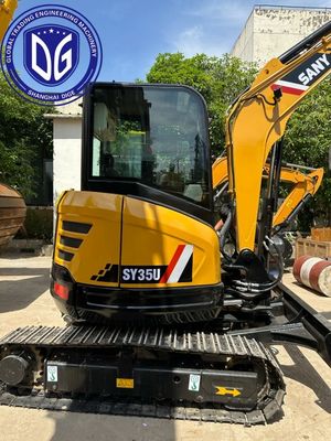 ใช้ Sany SY35 3 ตัน Excavator ขนาดเล็ก Crawler Excavator การออกแบบแทบจะใหม่